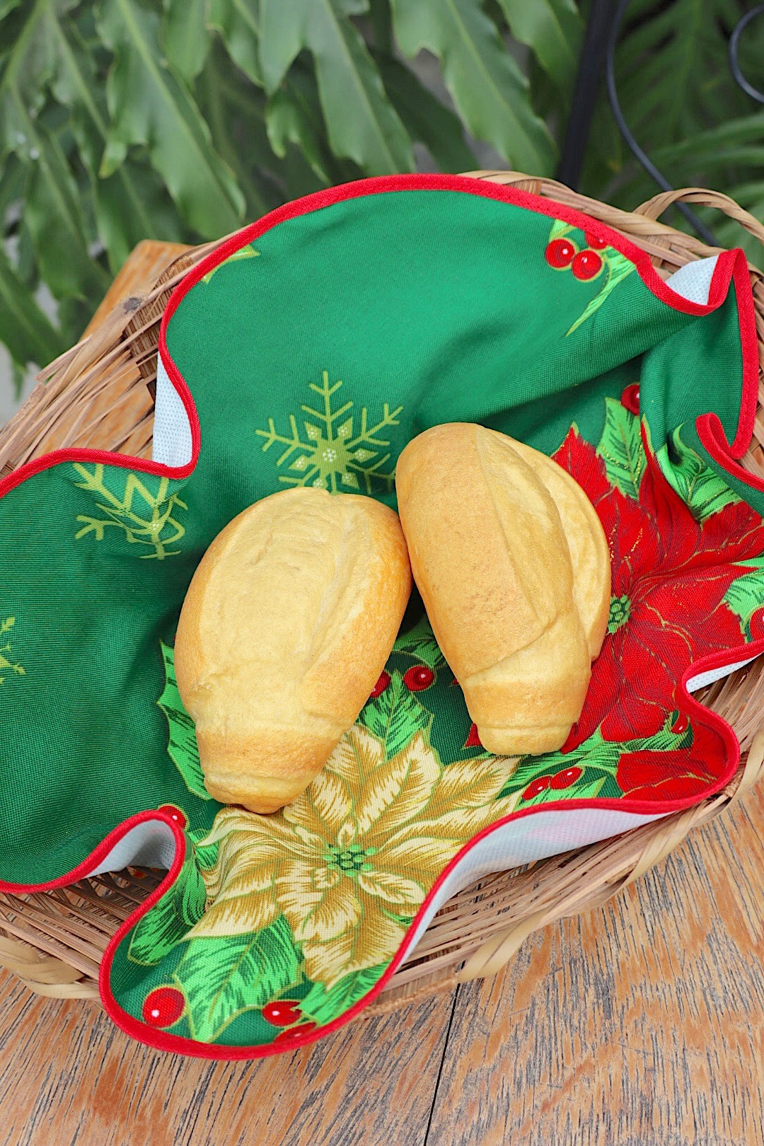 Cesta Porta Pão Bambu com Zíper Natal Enfeite Verde