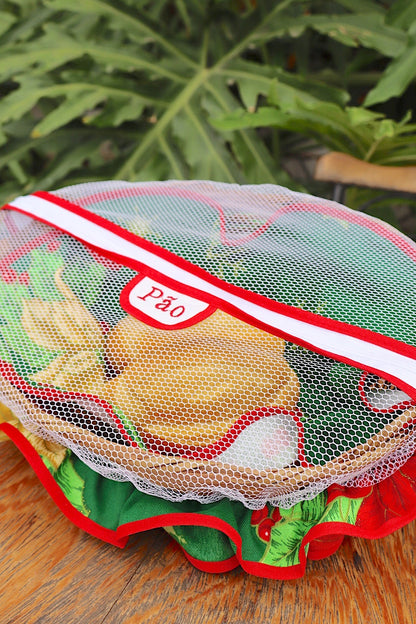 Cesta Porta Pão Bambu com Zíper Natal Enfeite Verde
