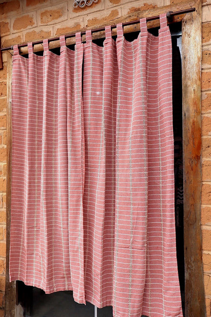 Cortina Algodão Havana Terracota Com Alça 1,80x2,00m