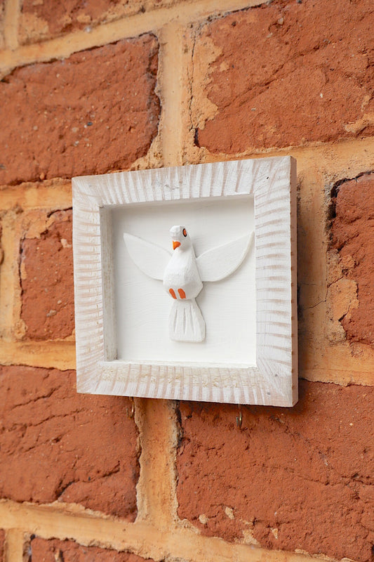Porta Chaves Madeira Moldura Divino Branco
