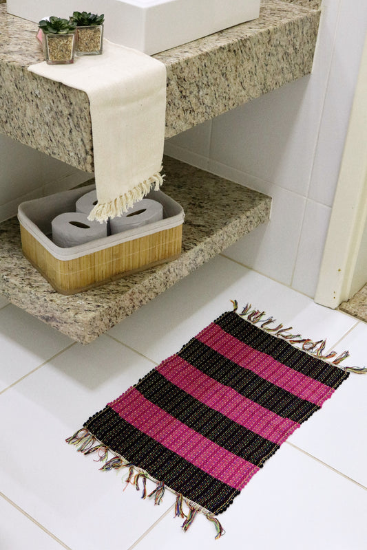 Kit 2 Peças de Lavabo Comum Preto e Rosa