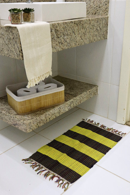 Kit 2 Peças de Lavabo Comum Preto e Amarelo