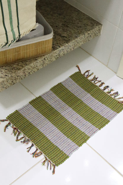 Kit 2 Peças de Lavabo Comum Listrado Verde