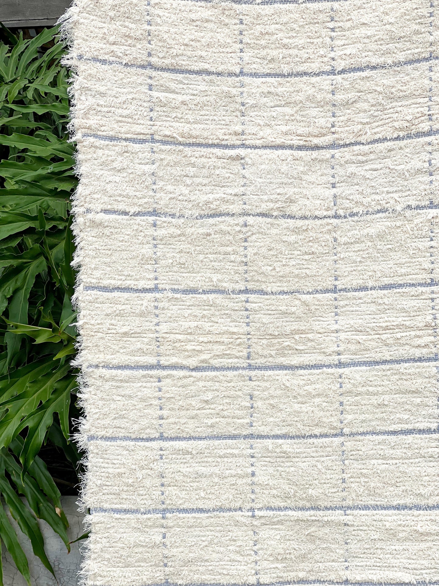 Tapete Médio Algodão Felpudo Grid Cinza 0,80x1,50m