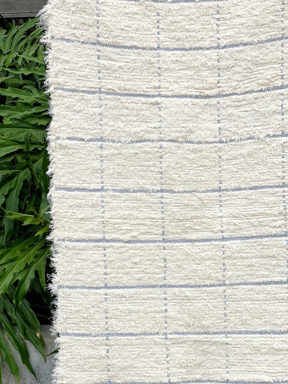 Tapete Médio Algodão Felpudo Grid Cinza 0,80x1,50m