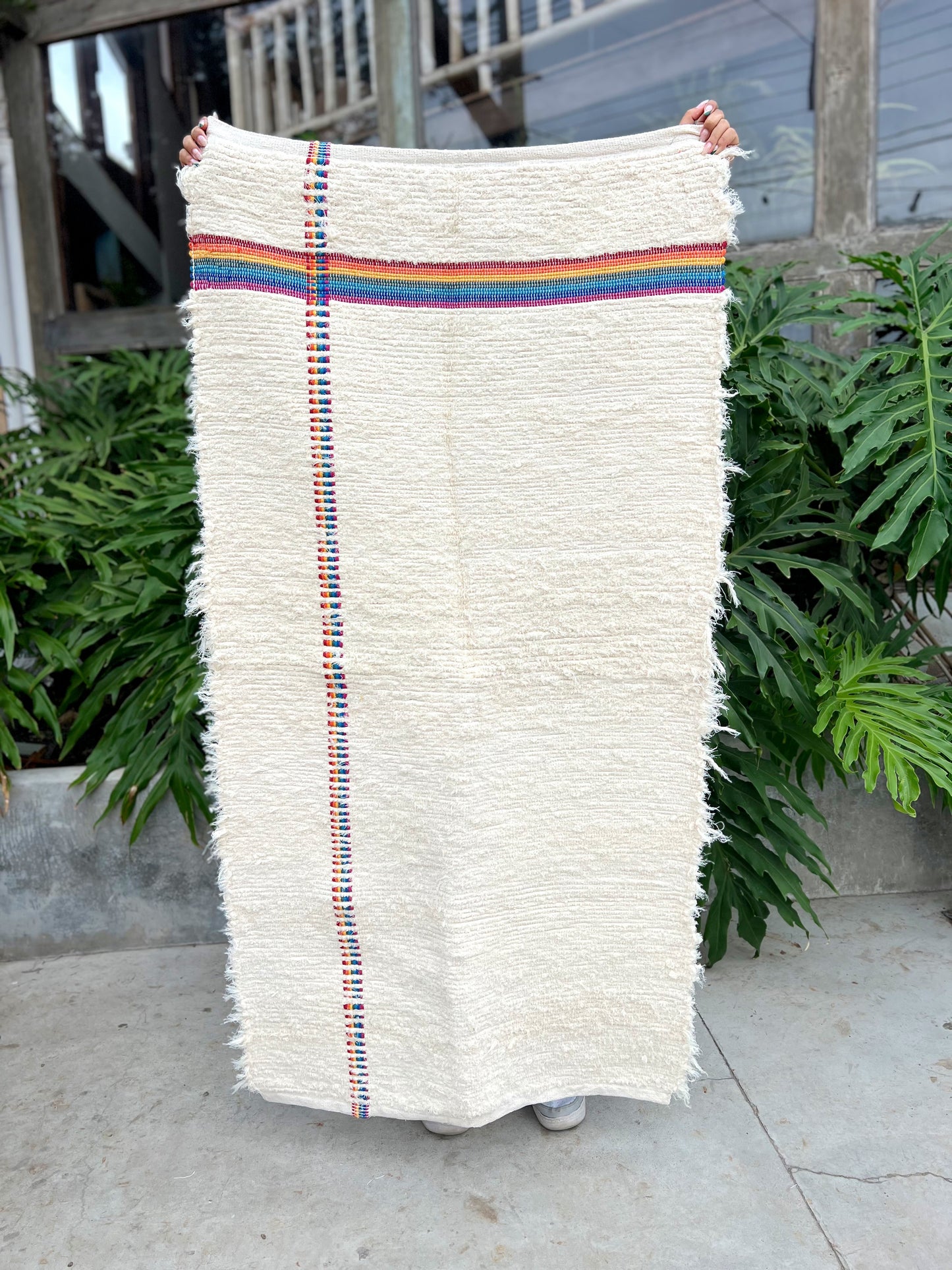 Tapete Médio Algodão Alegria Colorido Arco Íris 0,80x1,50m