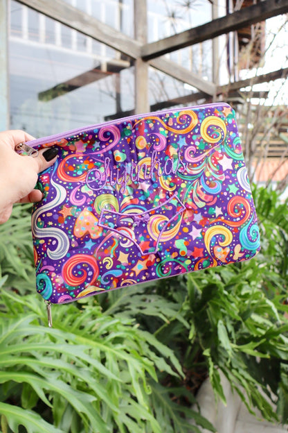 Necessaire Porta Calcinha Limpinha Sujinha P Colorida Roxa