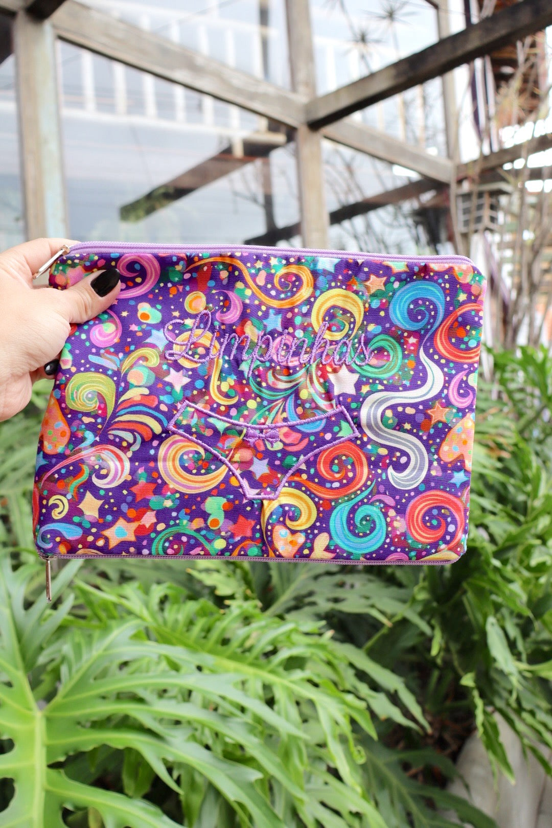 Necessaire Porta Calcinha Limpinha Sujinha P Colorida Roxa