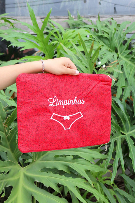 Necessaire Porta Calcinha Limpinha Sujinha G Vermelha