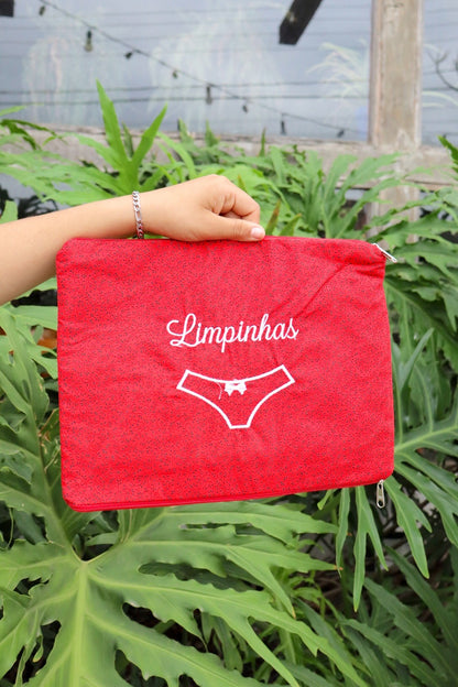 Necessaire Porta Calcinha Limpinha Sujinha G Vermelha