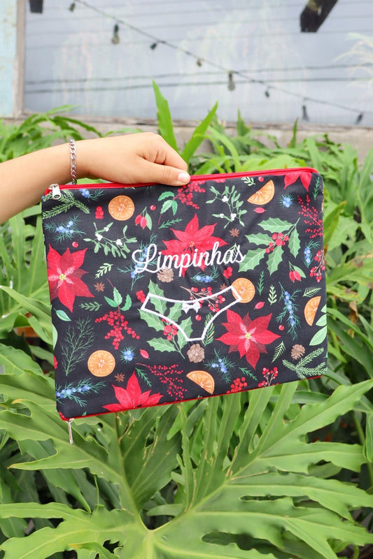 Necessaire Porta Calcinha Limpinha Sujinha G Fundo Preto