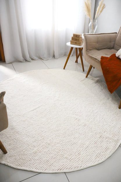 Tapete Algodão Redondo Dupla Face Cru/ Vermelho 2,0m