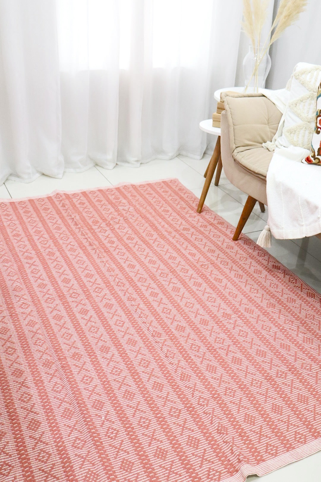 Tapete Itatiaia Listrado Algodão Terracota 1,50x2,00m