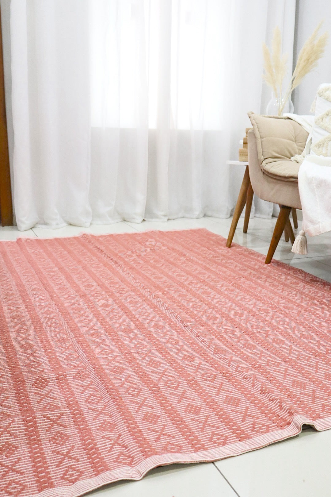 Tapete Itatiaia Listrado Algodão Terracota 1,50x2,00m