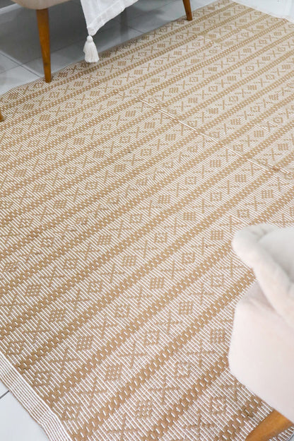 Tapete Itatiaia Listrado Algodão Caramelo 1,50x2,00m