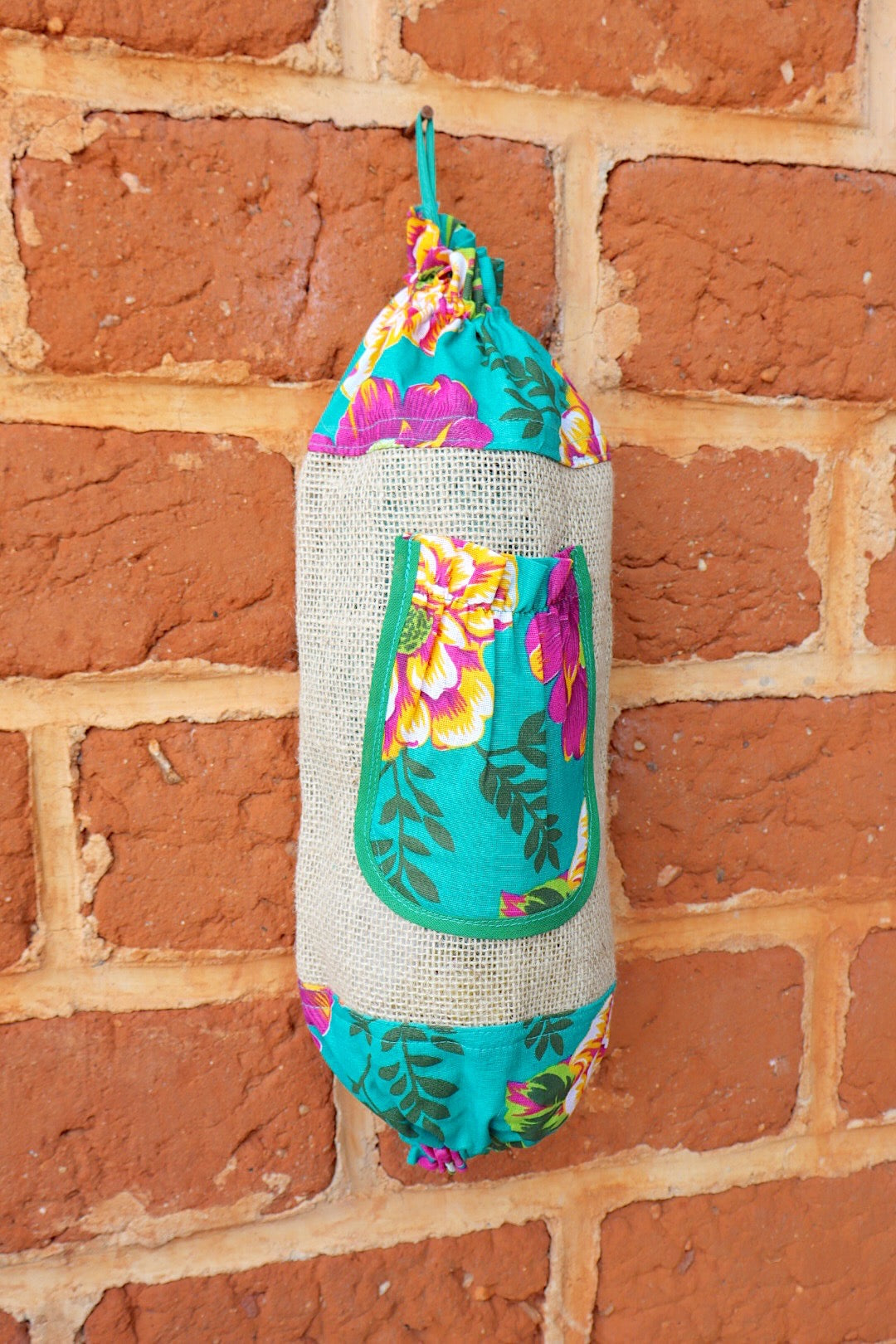 Puxa Saco Bolso Juta com Chita Tifanny