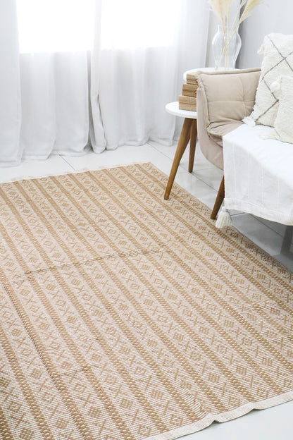 Tapete Itatiaia Listrado Algodão Caramelo 1,50x2,00m