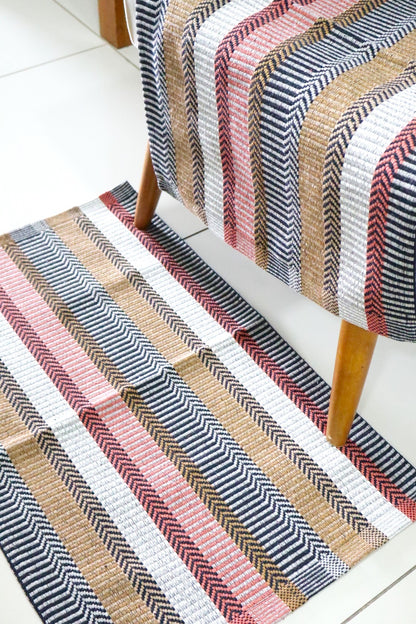 Tapete 46X67cm Listrado Etnico Colorido