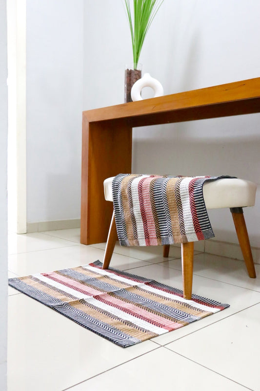 Tapete 46X67cm Listrado Etnico Colorido