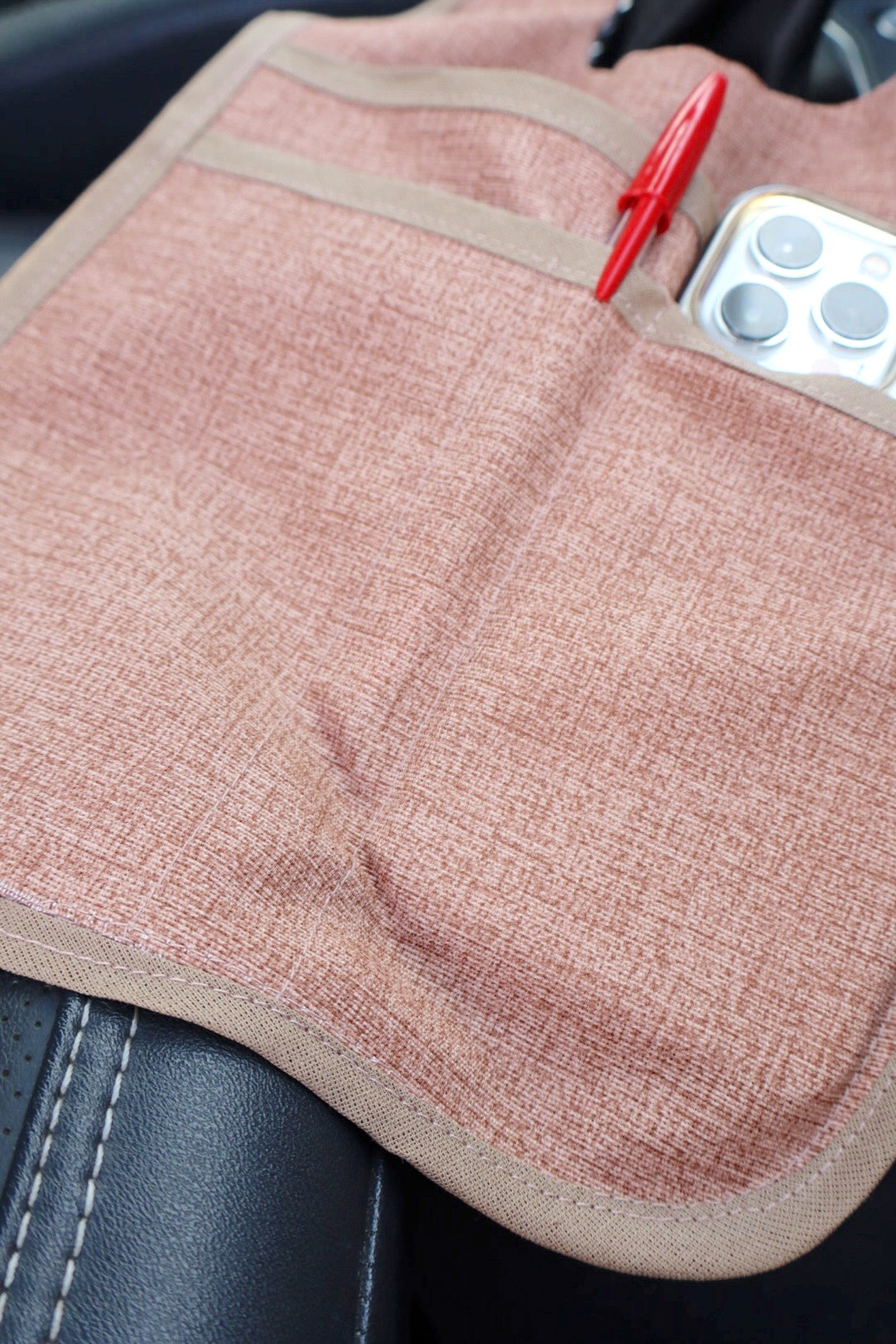 Lixeira para Carro de Tecido com Bolsos Mesclado Terra