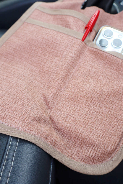 Lixeira para Carro de Tecido com Bolsos Mesclado Terra