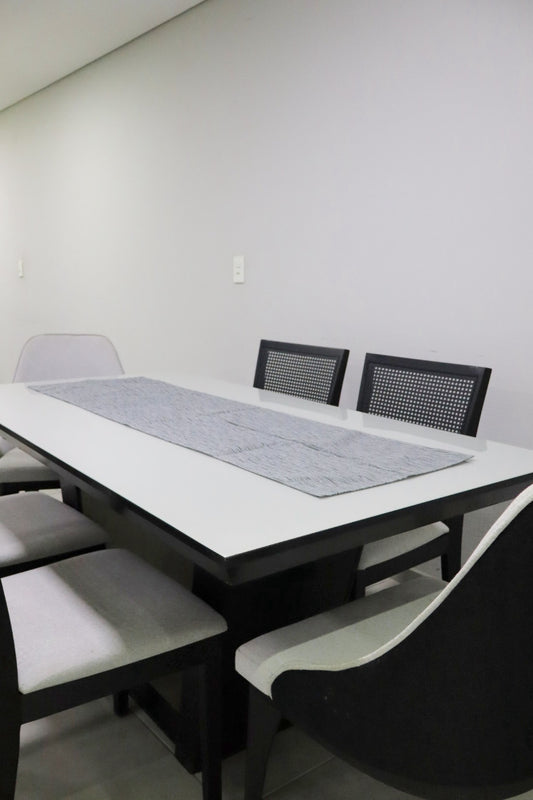 Caminho de Mesa Impermeável Belize Mesclado Cinza