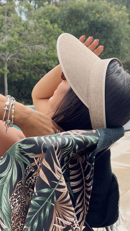 Toalha Canga Dupla Face com Tecido Impermeável Belize Onça Preto