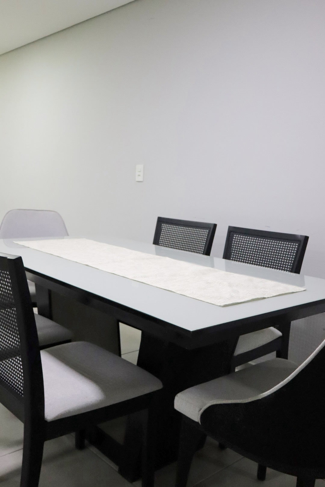 Caminho de Mesa Impermeável Belize Mesclado Cru