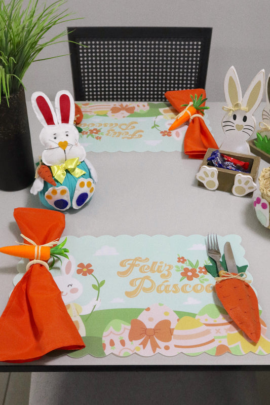 Lugar Americano Plástico Feliz Páscoa Ovos