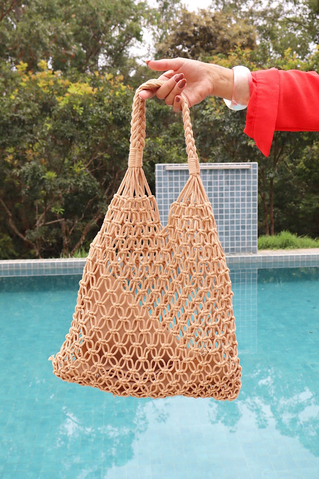 Bolsa de Praia Tote Rede Macramê