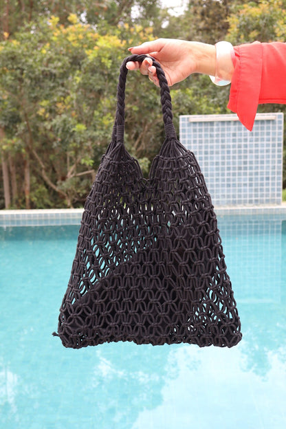 Bolsa de Praia Tote Rede Macramê