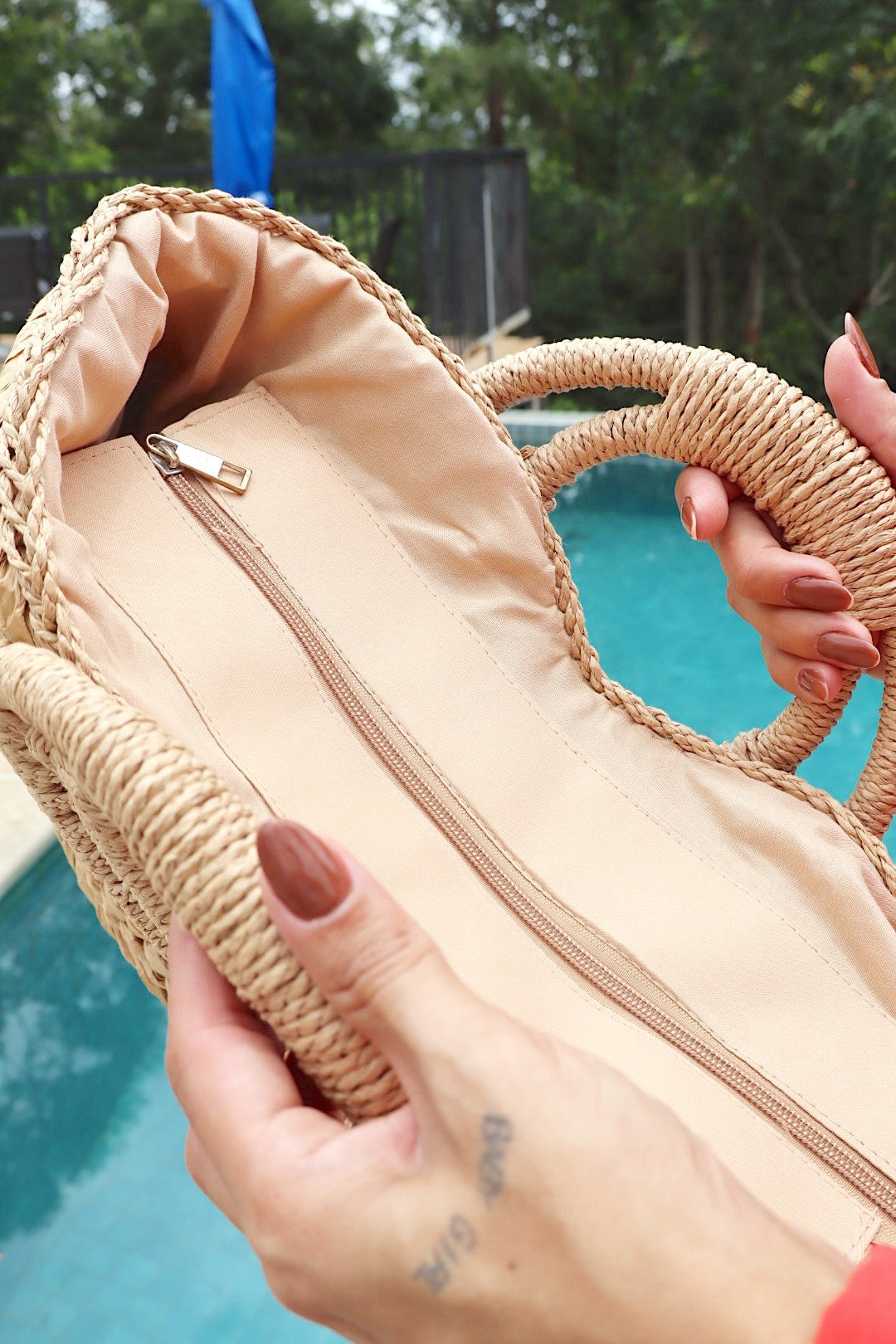 Bolsa Palha Grande com Alça Redonda