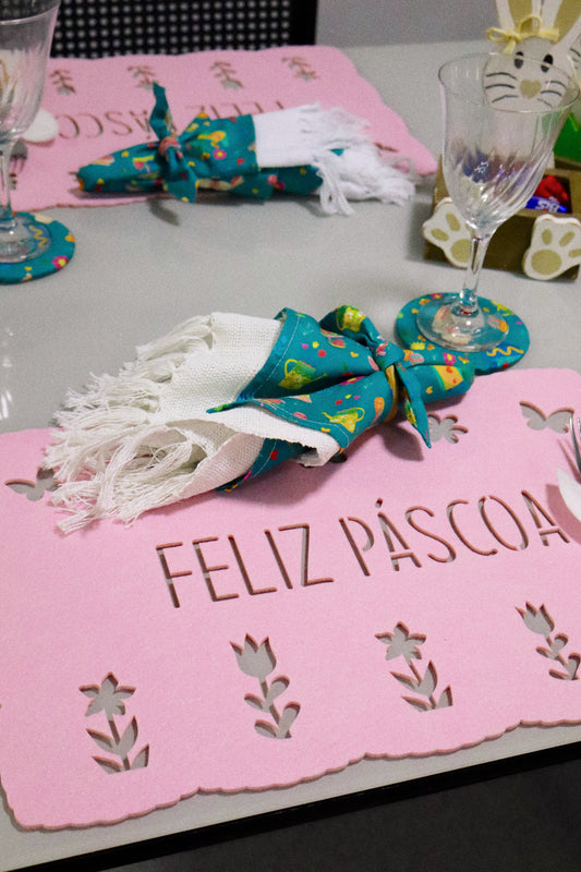 Kit 2 Argola Porta Guardanapo Laço Páscoa