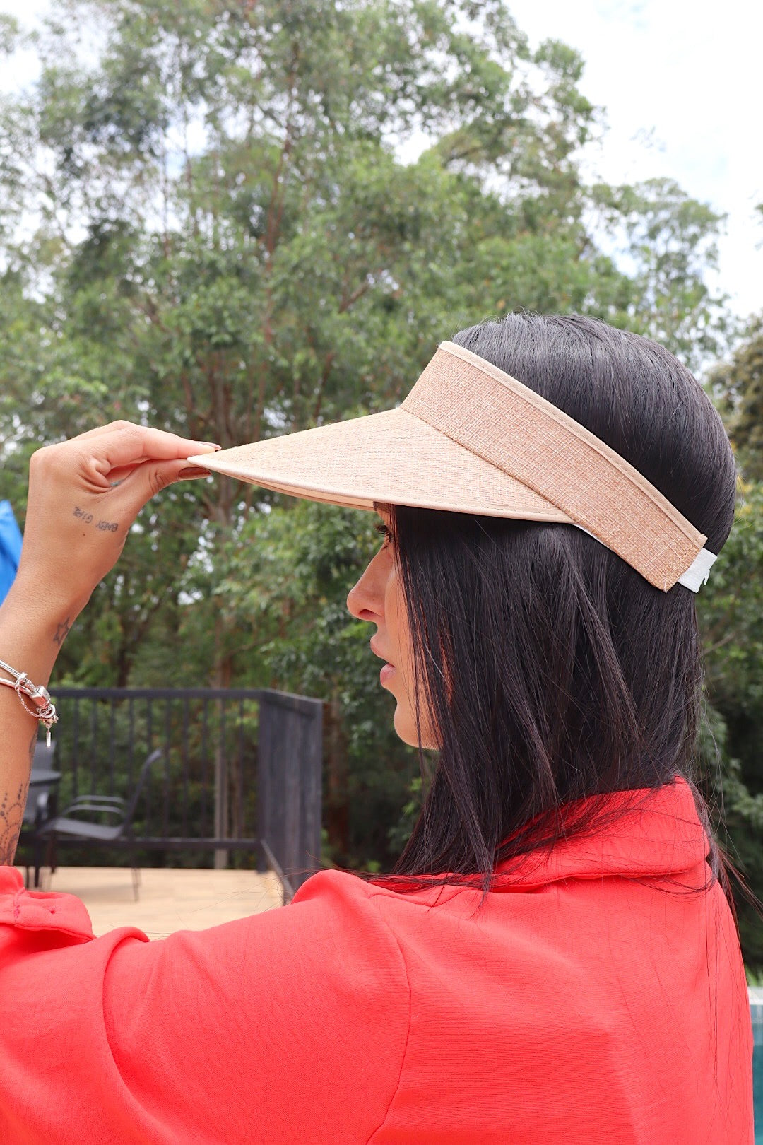 Viseira Arco Grande Palha Praia Piscina