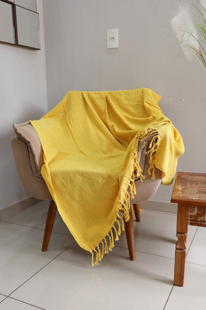 Manta para Sofá Básica Gigante Amarela 1,40x2,20m