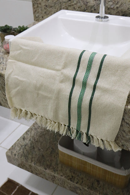 Toalhinha Lavabo Linha Verde e Cru