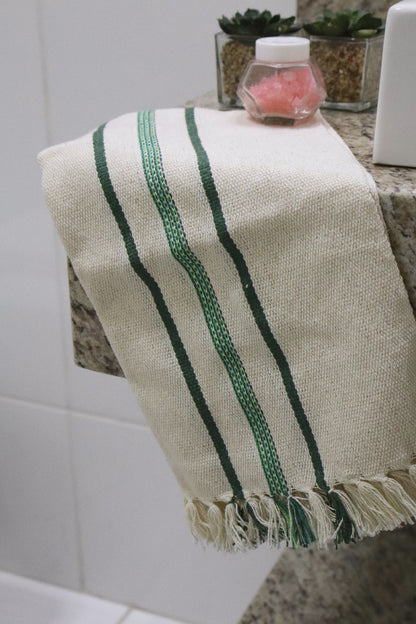 Toalhinha Lavabo Linha Verde e Cru