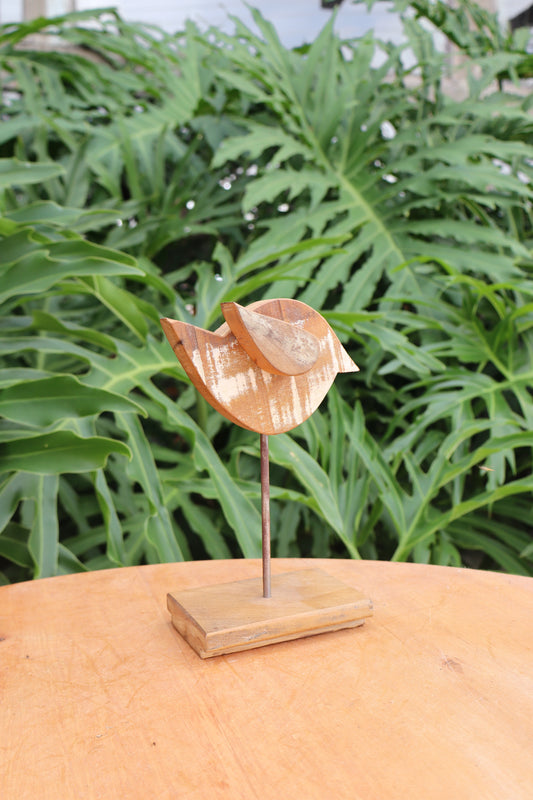 Enfeite Decoração Madeira Pássaro