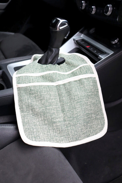 Lixeira para Carro de Tecido com Bolsos Mesclado Verde