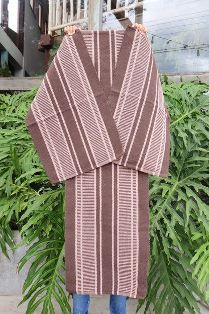 Jogo de Passadeira Linha Listrado Marrom