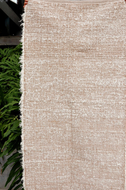 Tapete Médio Dupla Face Felpudo Bege/ Cru Sem Franja 0,80x1,40m