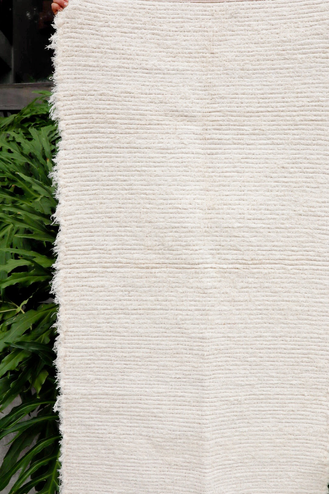 Tapete Médio Dupla Face Felpudo Bege/ Cru Sem Franja 0,80x1,40m