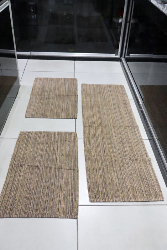 Jogo de Passadeira Linha Mesclado Escuro Bege