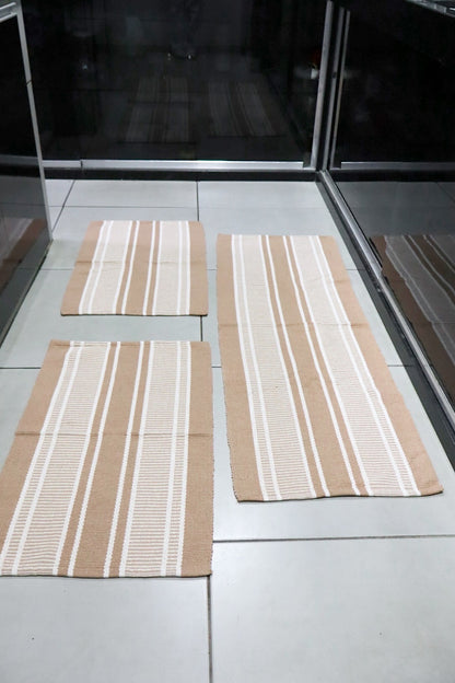 Jogo de Passadeira Linha Listras Bege