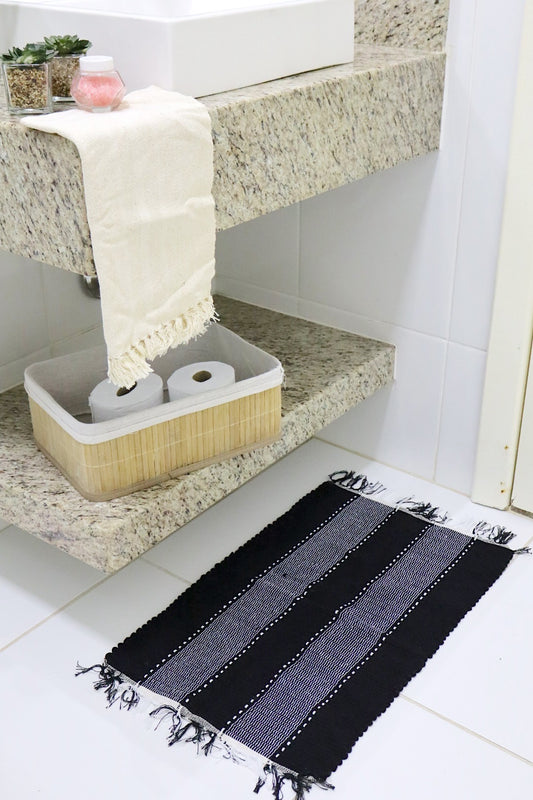 Kit 2 Peças de Lavabo Comum Cru, Preto e Branco