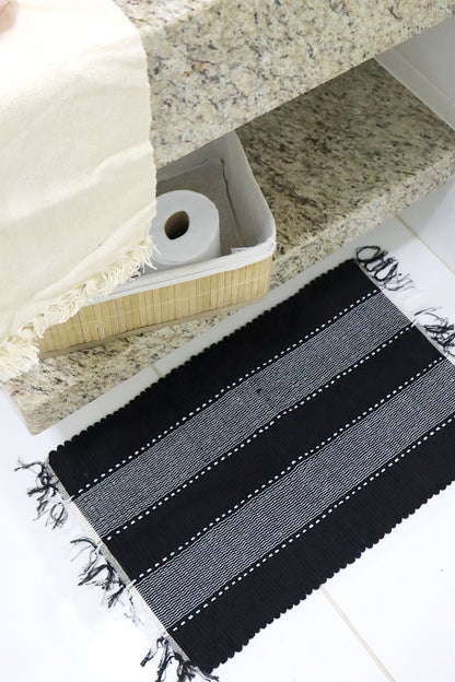 Kit 2 Peças de Lavabo Comum Cru, Preto e Branco