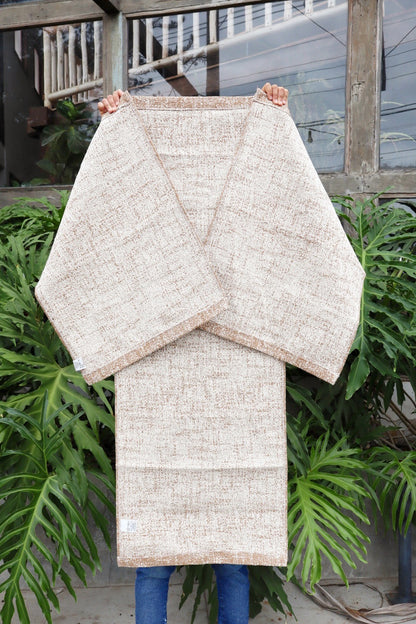 Jogo de Passadeira Algodão Mesclado Bege