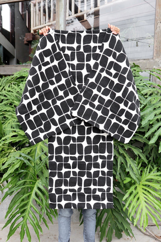 Jogo de Passadeira Algodão Marajoara Preto