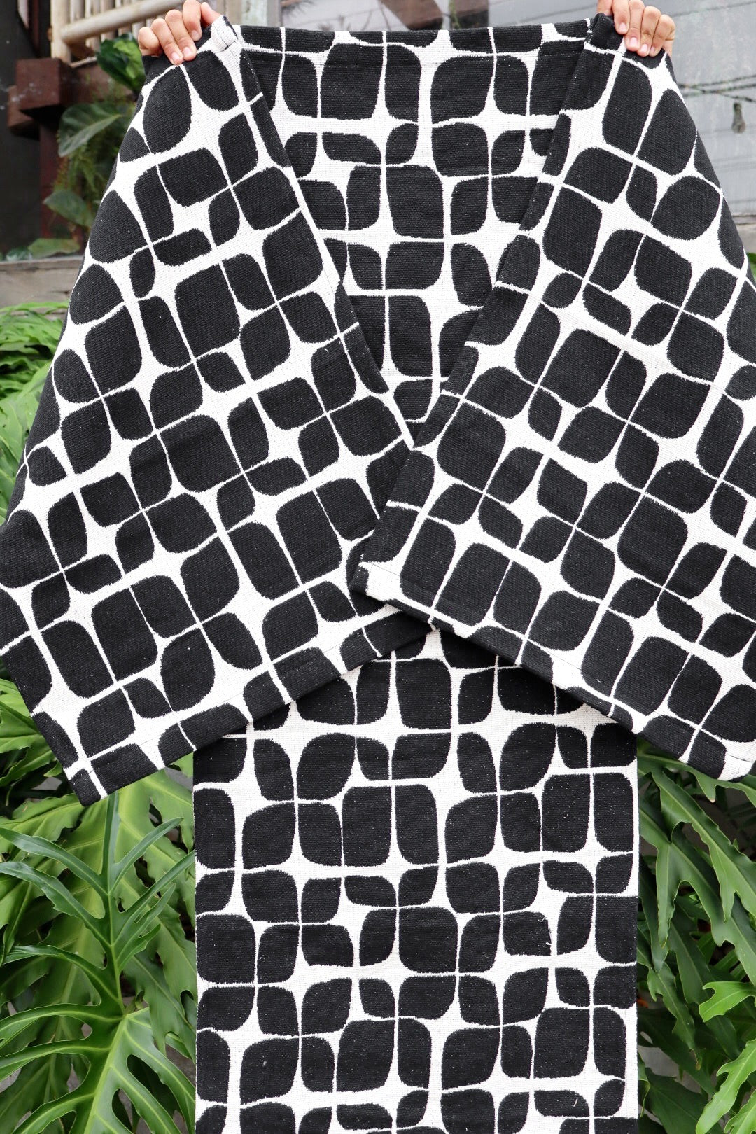 Jogo de Passadeira Algodão Marajoara Preto