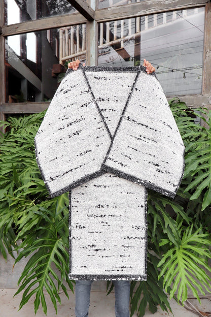 Jogo de Passadeira Algodão Mesclado Preto